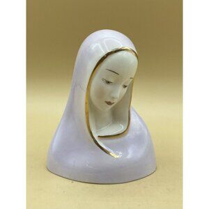 Boehm Style Pastel Pink Porcelain 5" Madonna Bust READ